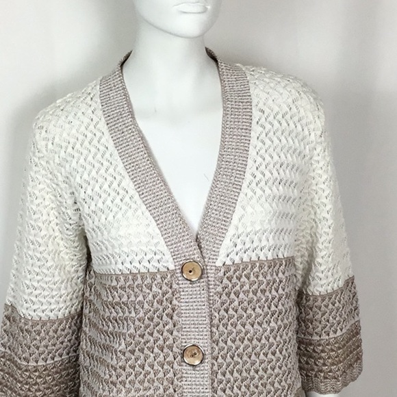 Crochet Long Sweater Fits M/L 3/4 Sleeve Sweater - Picture 2 of 5